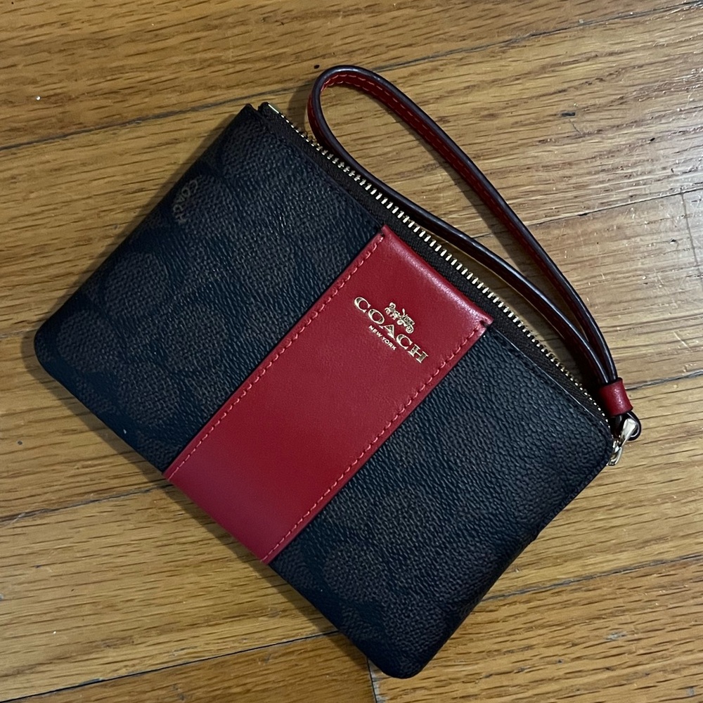 Coach Black and Red Wristlet